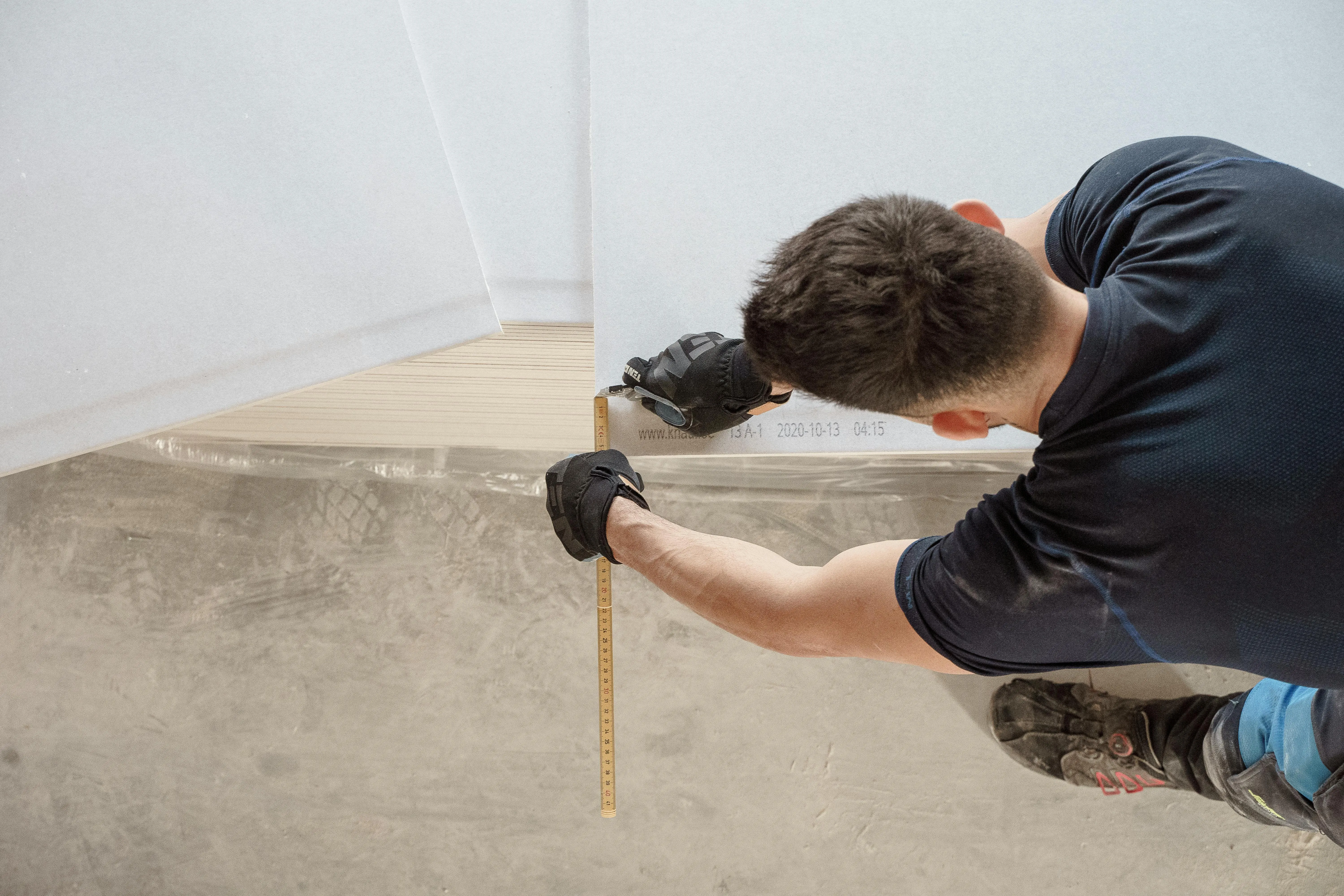 Professional drywall installation work